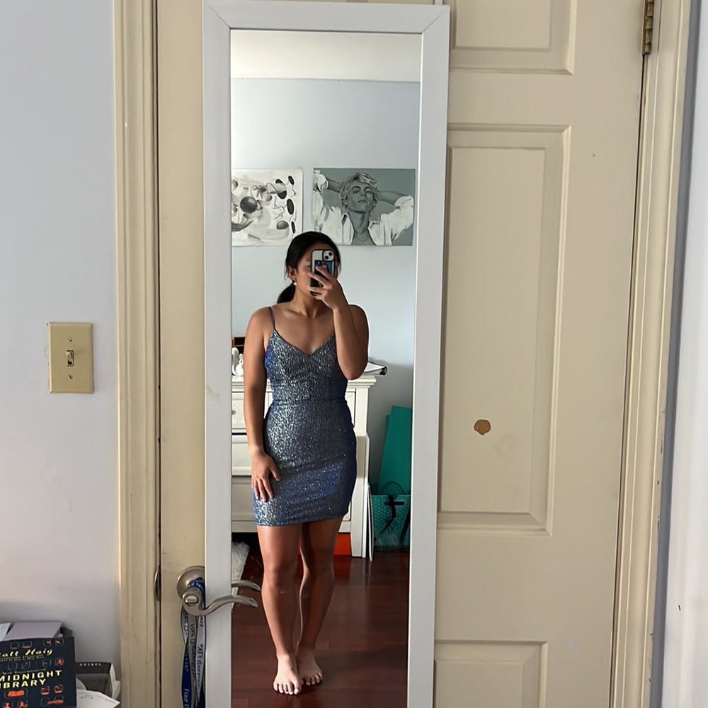 Sparkly blue/purple bodycon dress size 0 City Studio